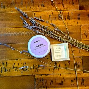 NWOT Lavender spa candle and Oatmeal lavender soap!
